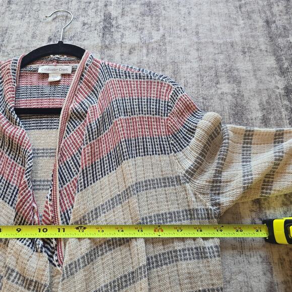 Coldwater Creek Linen Knit Cardigan Womens Small Striped Open Sweater Coastal - Picture 6 of 9